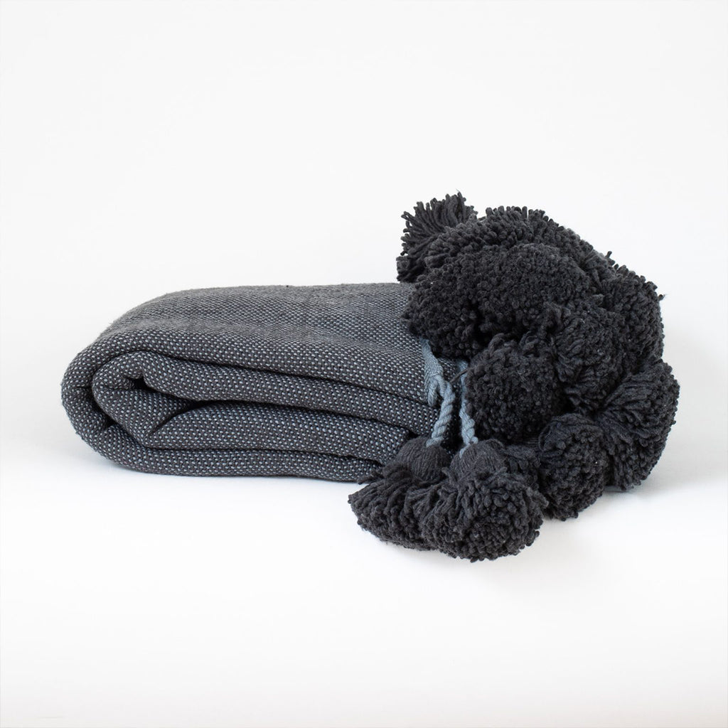 Tagmar Moroccan Cotton Pom Pom Blanket