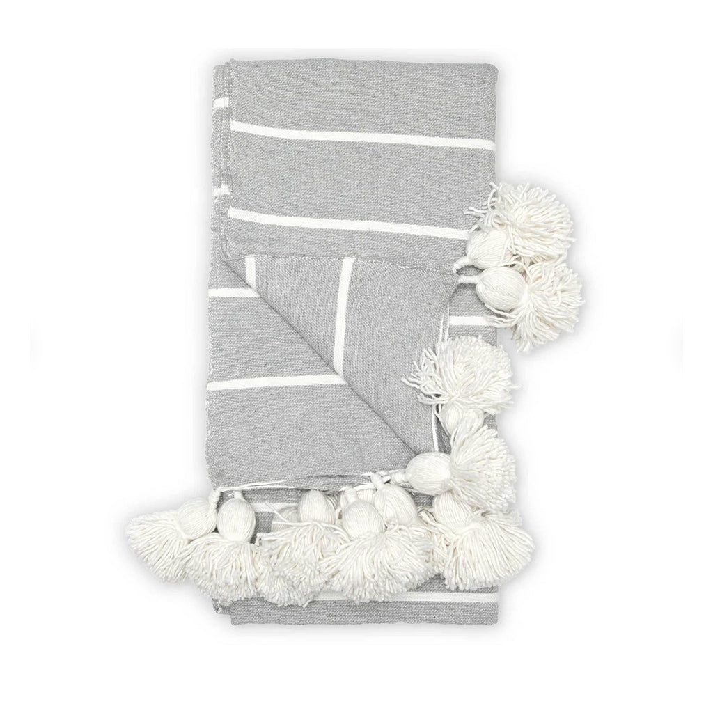 Izouran Organic Cotton Pom Poms Blanket