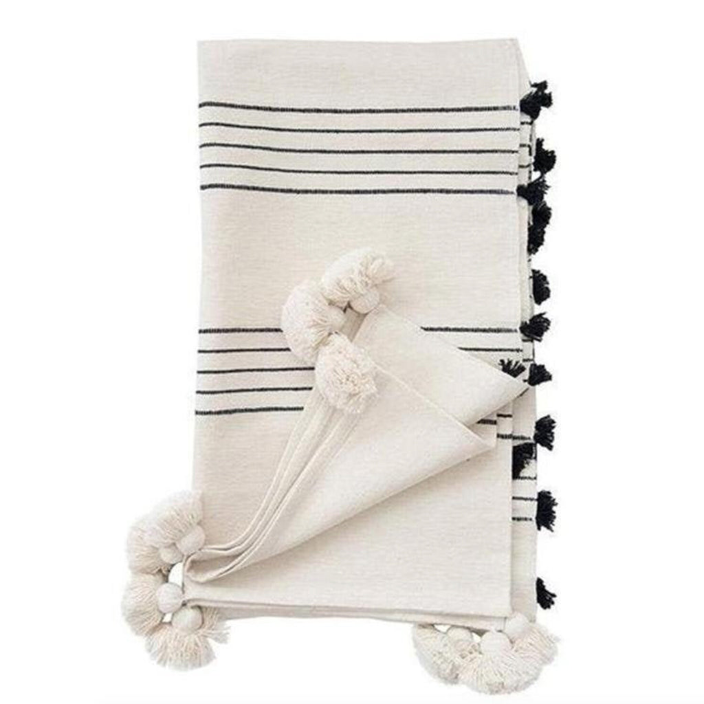 Ayour Organic Cotton Pom Poms Blanket