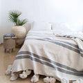 Takalt Moroccan Cotton Pom Poms Blanket